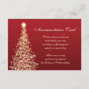 Weihnachtshochzeit Wegbeschreibung Rot Gold Einladung