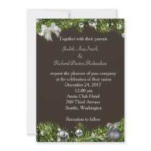 Weihnachtshochzeits-Einladung mit silbernen