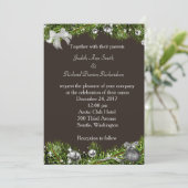 Weihnachtshochzeits-Einladung mit silbernen Einladung (Stehend Vorderseite)