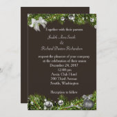 Weihnachtshochzeits-Einladung mit silbernen Einladung (Vorne/Hinten)