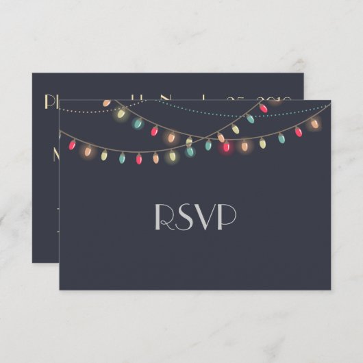 Weihnachtshochzeits-Tafel UAWG RSVP Karte (Vorne/Hinten)