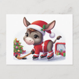 Weihnachtshockey-Donkey Postkarte