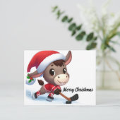 Weihnachtshockey-Donkey Postkarte (Stehend Vorderseite)