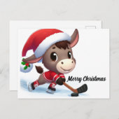 Weihnachtshockey-Donkey Postkarte (Vorne/Hinten)