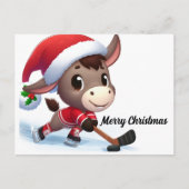 Weihnachtshockey-Donkey Postkarte (Vorderseite)