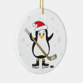 Weihnachtshockey Penguin Keramikornament (Rechts)