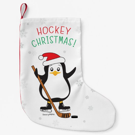 WeihnachtsHockey-Pinguin Kleiner Weihnachtsstrumpf (Vorderseite)