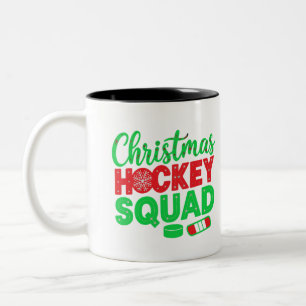 Weihnachtshockey Squad Digital Art Design2 Zweifarbige Tasse
