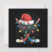 Weihnachtshockey Weihmas Weihsport Hat Ball Einladung (Vorderseite)