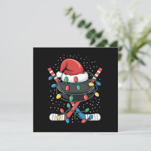 Weihnachtshockey Weihmas Weihsport Hat Ball Feiertagskarte