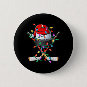 Weihnachtshockey Xmas Weihnachtssport Hat Ball Kin Button