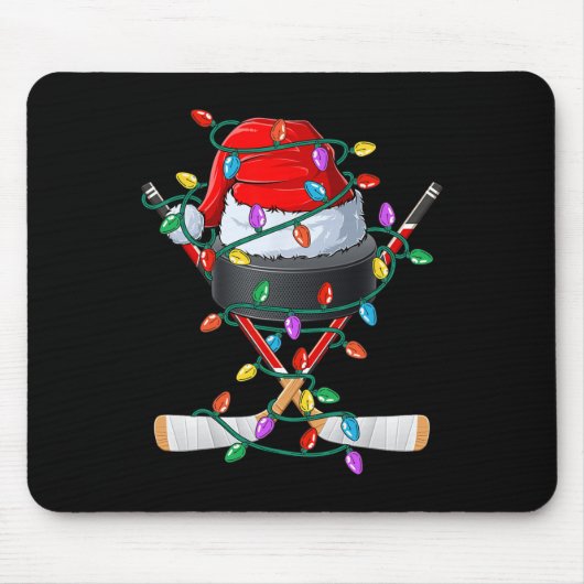 Weihnachtshockey Xmas Weihnachtssport Hat Ball Kin Mousepad (Vorne)