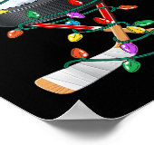 Weihnachtshockey Xmas Weihnachtssport Hat Ball Kin Poster (Ecke)