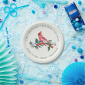 Weihnachtsholz, Roter Kardinal-Vogelspäne Papierpl Pappteller (Party)