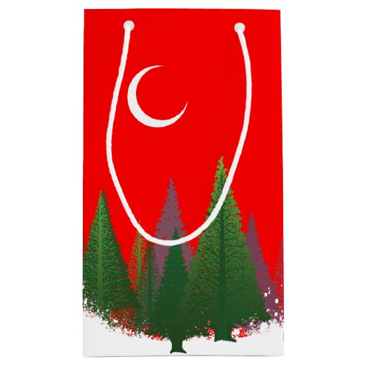 Weihnachtsholz-Scanner-Papiertasche Kleine Geschenktüte (Rückseite)