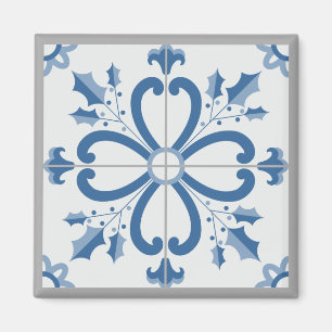 Weihnachtsholz und Blume Blütenblätter Magnet