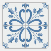 Weihnachtsholz und Blume Blütenblätter Quadratischer Aufkleber (Vorderseite)