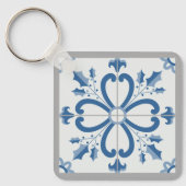 Weihnachtsholz und Blume Blütenblätter Schlüsselanhänger (Vorderseite)