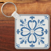 Weihnachtsholz und Blume Blütenblätter Schlüsselanhänger (Vorderseite)