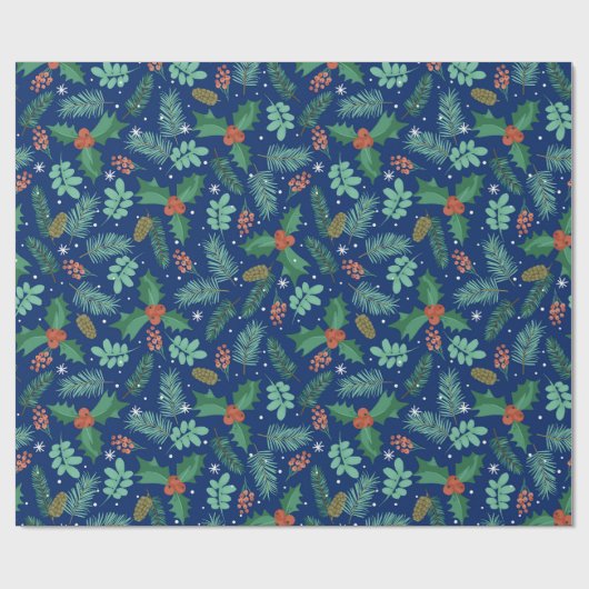 Weihnachtsholz und Pinecones nahtlos Muster 2 Geschenkpapier (Flach)