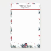 Weihnachtsholz- und Stiermuster Post-it Klebezettel (Vorderseite)