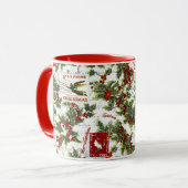 Weihnachtsholzmuster Tasse (Vorderseite Links)
