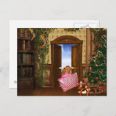 Weihnachtshoppinghund Feiertagspostkarte (Vorne/Hinten)