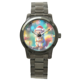 Weihnachtshörnchen als Weihnachtsmann-56765 Armbanduhr