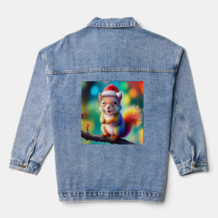Weihnachtshörnchen als Weihnachtsmann-56765 Jeansjacke