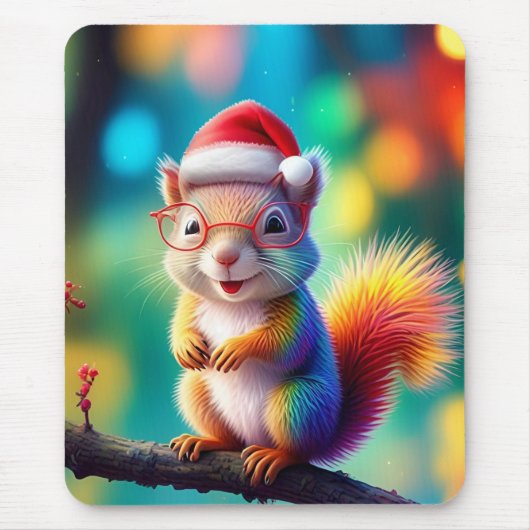 Weihnachtshörnchen als Weihnachtsmann-56765 Mousepad (Vorne)