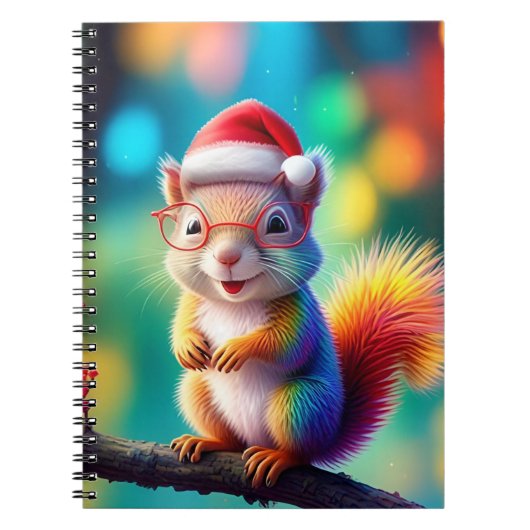 Weihnachtshörnchen als Weihnachtsmann-56765 Notizblock (Vorderseite)