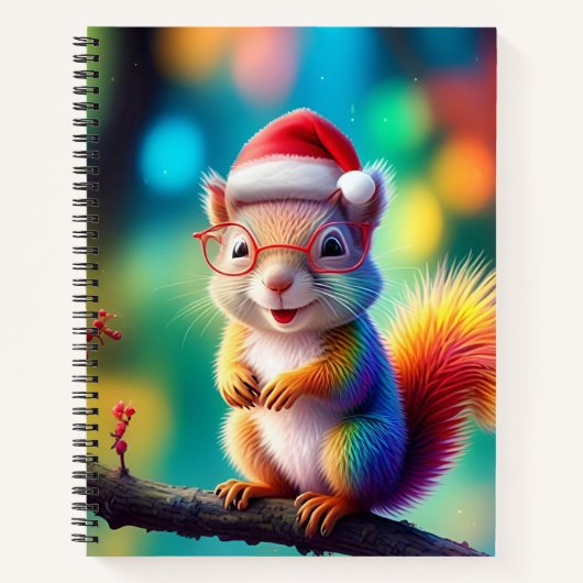 Weihnachtshörnchen als Weihnachtsmann-56765 Notizblock (Vorderseite)