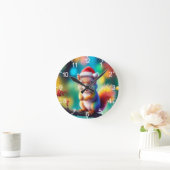 Weihnachtshörnchen als Weihnachtsmann-56765 Runde Wanduhr (Zuhause)