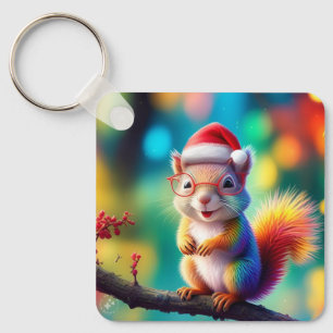 Weihnachtshörnchen als Weihnachtsmann-56765 Schlüsselanhänger