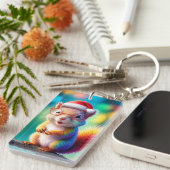 Weihnachtshörnchen als Weihnachtsmann-56765 Schlüsselanhänger (Vorderseite rechts)