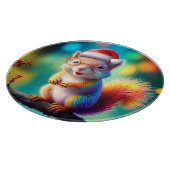 Weihnachtshörnchen als Weihnachtsmann-56765 Schneidebrett (Ecke)