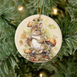 Weihnachtshörnchen aus Holz fügen Text Aquarell hi Keramik Ornament