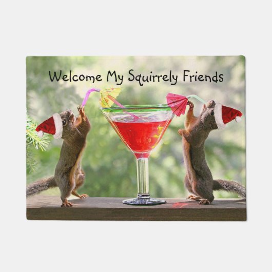 Weihnachtshörnchen Cocktail Dose Mat Fußmatte (Vorderseite)
