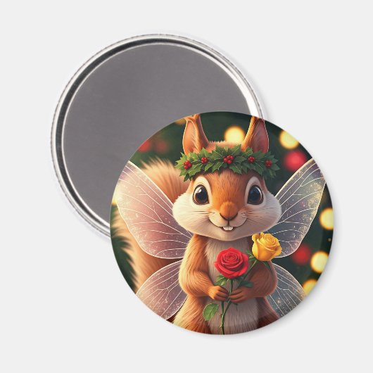 Weihnachtshörnchen Fairy Magnet (Vorderseite/Rückseite)