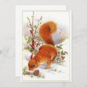 Weihnachtshörnchen Feiertagskarte (Vorne/Hinten)