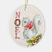 Weihnachtshörnchen-Illustration Keramik Ornament (Links)