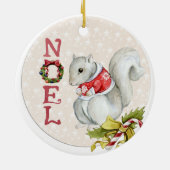 Weihnachtshörnchen-Illustration Keramik Ornament (Hinten)