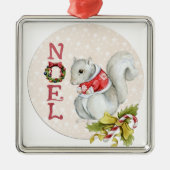 Weihnachtshörnchen-Illustration Ornament Aus Metall (Vorne)