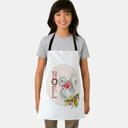 Weihnachtshörnchen-Illustration Schürze (Insitu)