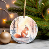 Weihnachtshörnchen im Winter-Waldland-Wunderland Keramik Ornament