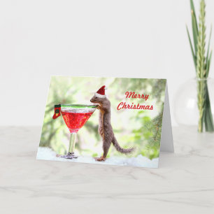 Weihnachtshörnchen in Happy Hour Feiertagskarte