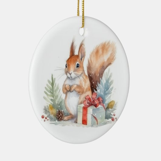 Weihnachtshörnchen Keramik Ornament (Rechts)