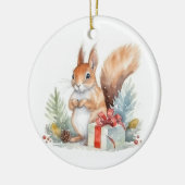 Weihnachtshörnchen Keramik Ornament (Links)