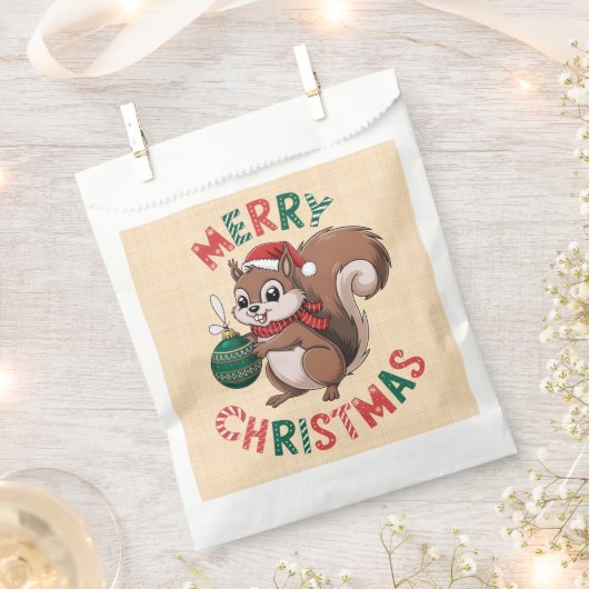 Weihnachtshörnchen - Merry Christmas Geschenktütchen (Ausgeschnitten)
