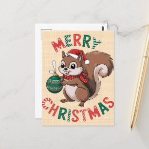 Weihnachtshörnchen - Merry Christmas Postkarte